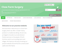 Tablet Screenshot of closefarmsurgery.co.uk